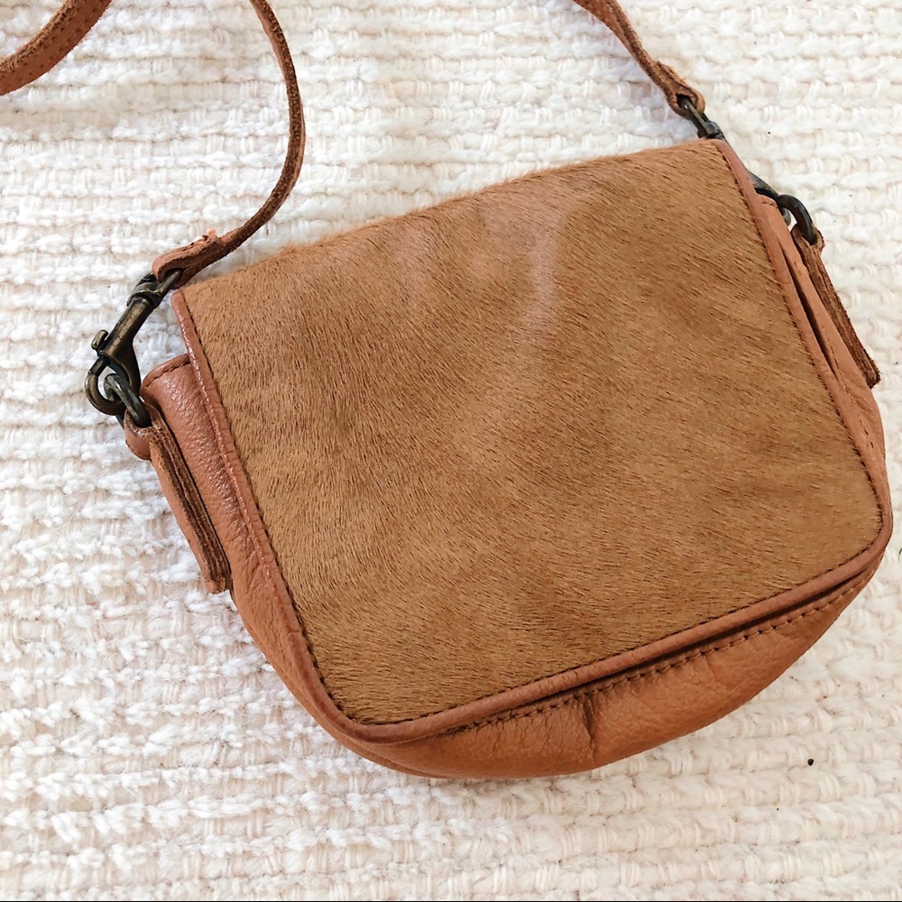 Liebeskind Tan Leather and Horse Hair Crossbody